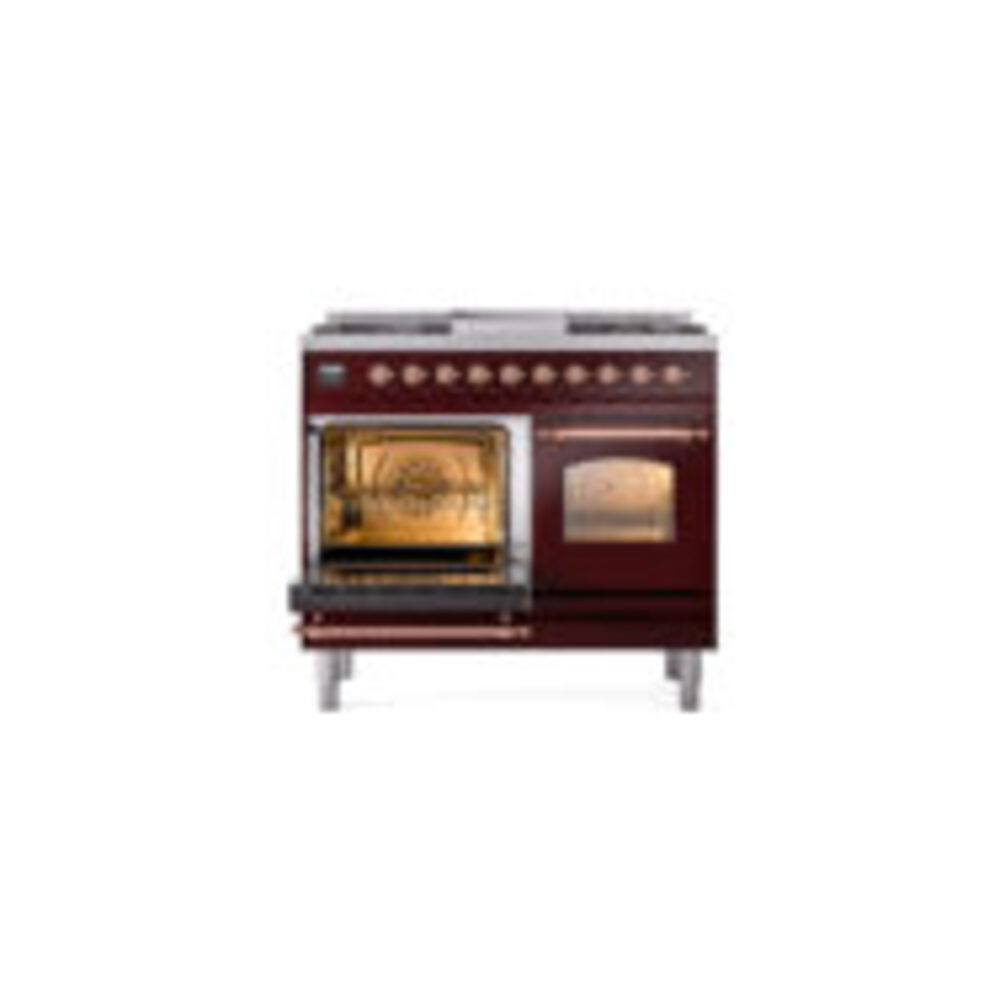 ILVE UPD40FNMPBUPLP Nostalgie II 40" Dual Fuel Range, main oven door opened