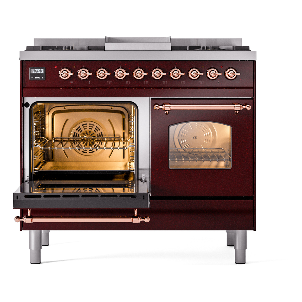 ILVE UPD40FNMPBUP Nostalgie II 40" Dual Fuel Range, main oven door opened