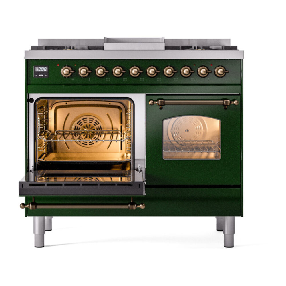 ILVE UPD40FNMPEGBLP Nostalgie II 40" Dual Fuel Range, main oven door opened