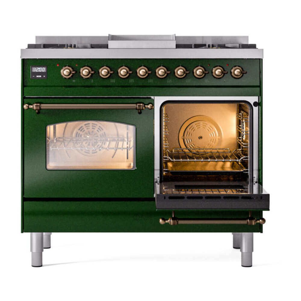 ILVE UPD40FNMPEGBLP Nostalgie II 40" Dual Fuel Range, side oven door opened
