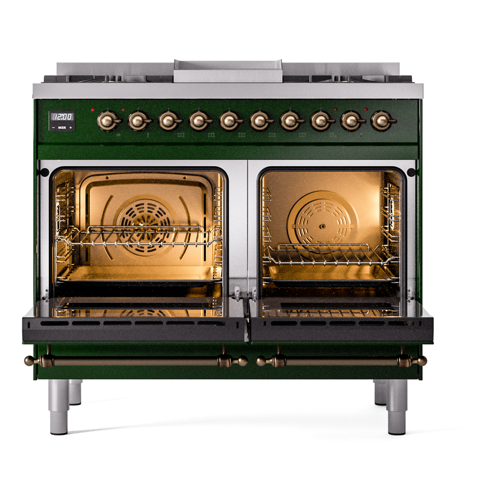 ILVE UPD40FNMPEGB Nostalgie II 40" Dual Fuel Range, oven doors opened