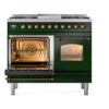 ILVE UPD40FNMPEGB Nostalgie II 40" Dual Fuel Range, main oven door opened