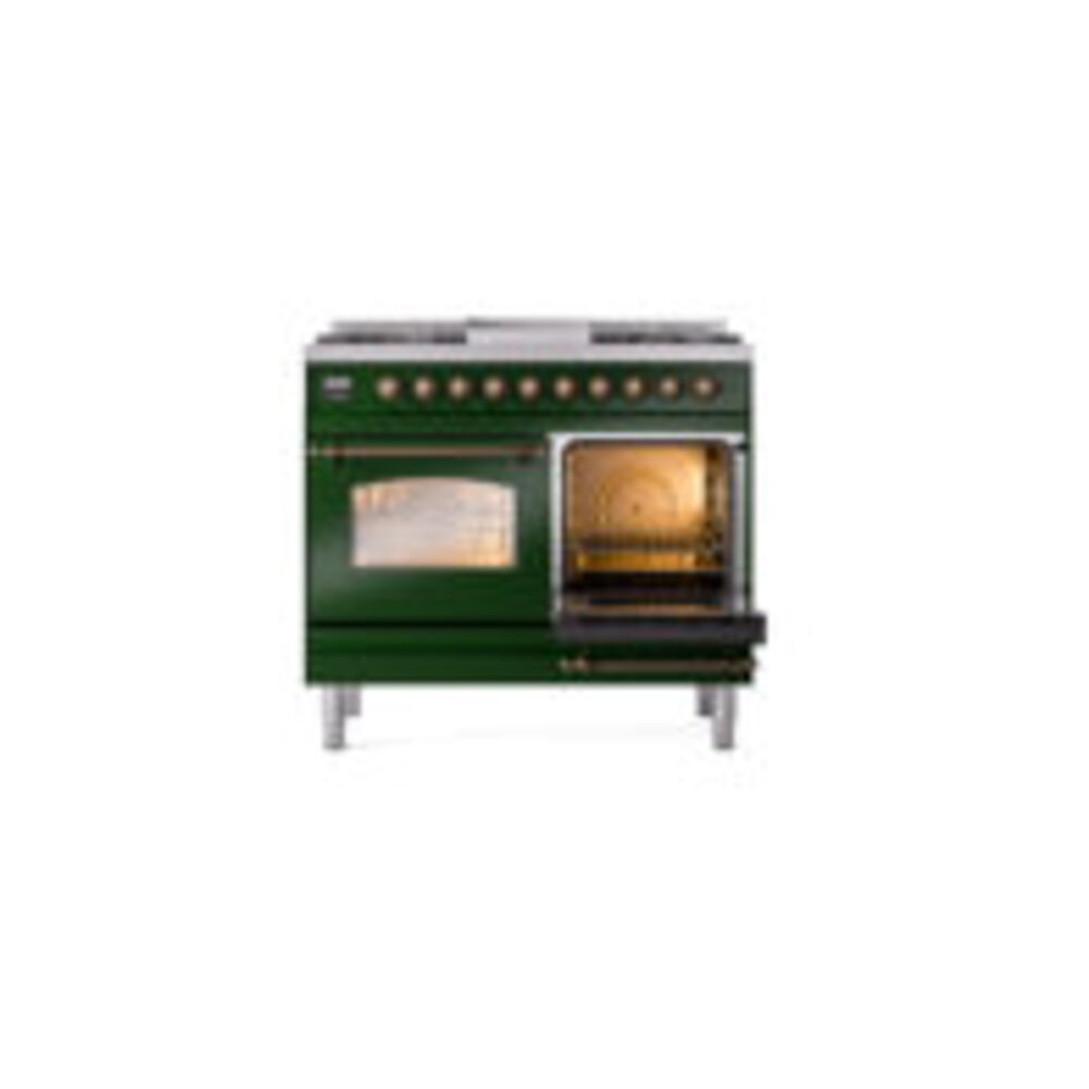 ILVE UPD40FNMPEGB Nostalgie II 40" Dual Fuel Range, side oven door opened