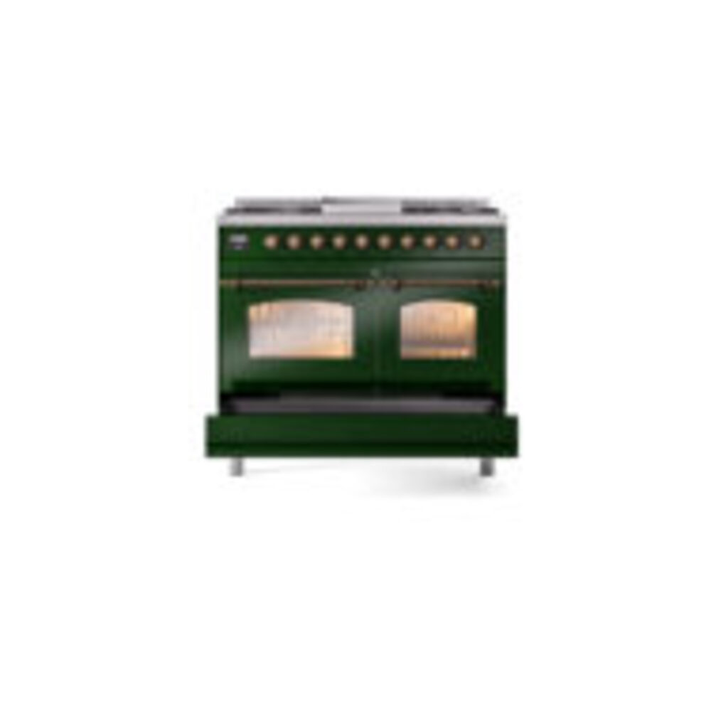 ILVE UPD40FNMPEGB Nostalgie II 40" Dual Fuel Range, drawer opened