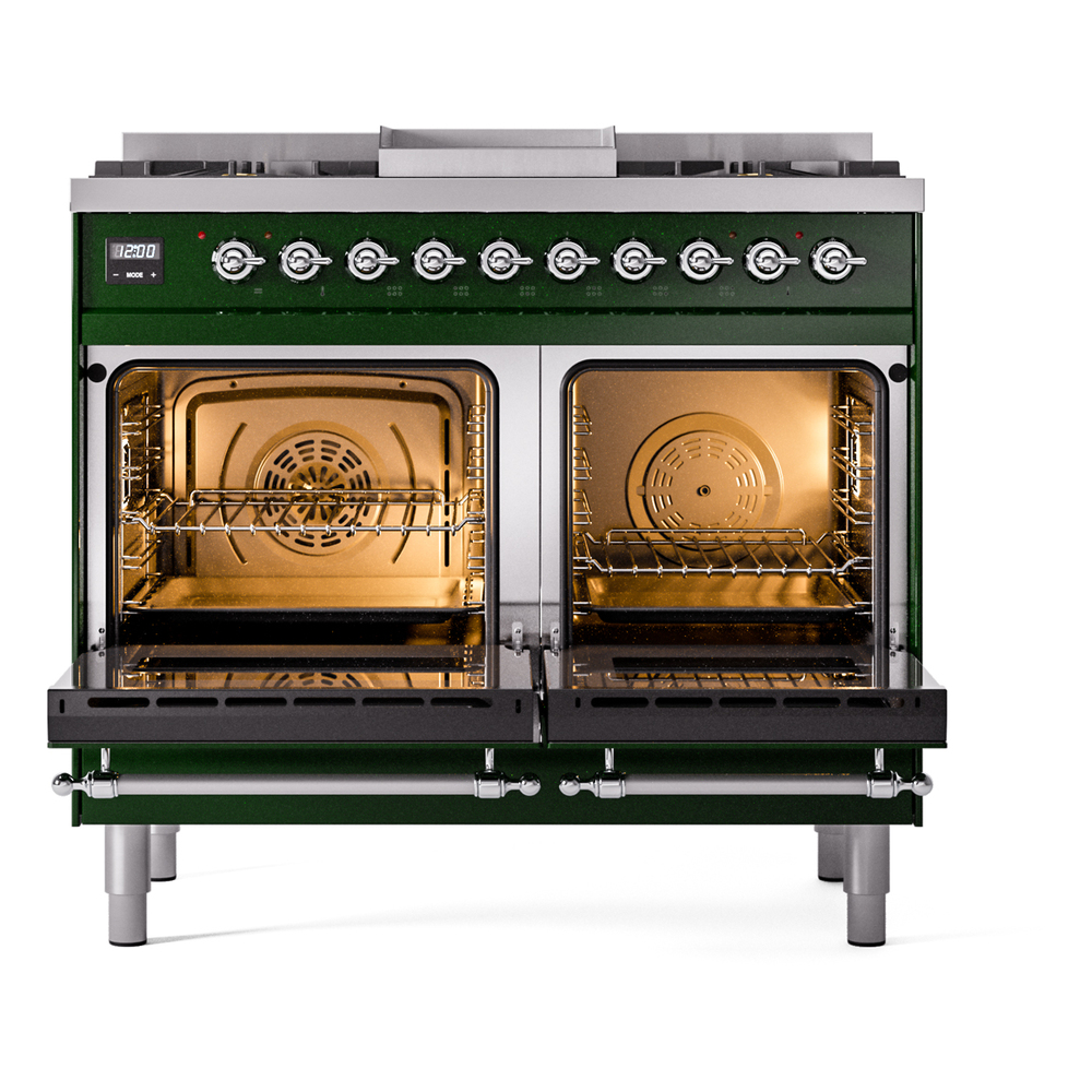 ILVE UPD40FNMPEGCLP Nostalgie II 40" Dual Fuel Range, oven doors opened