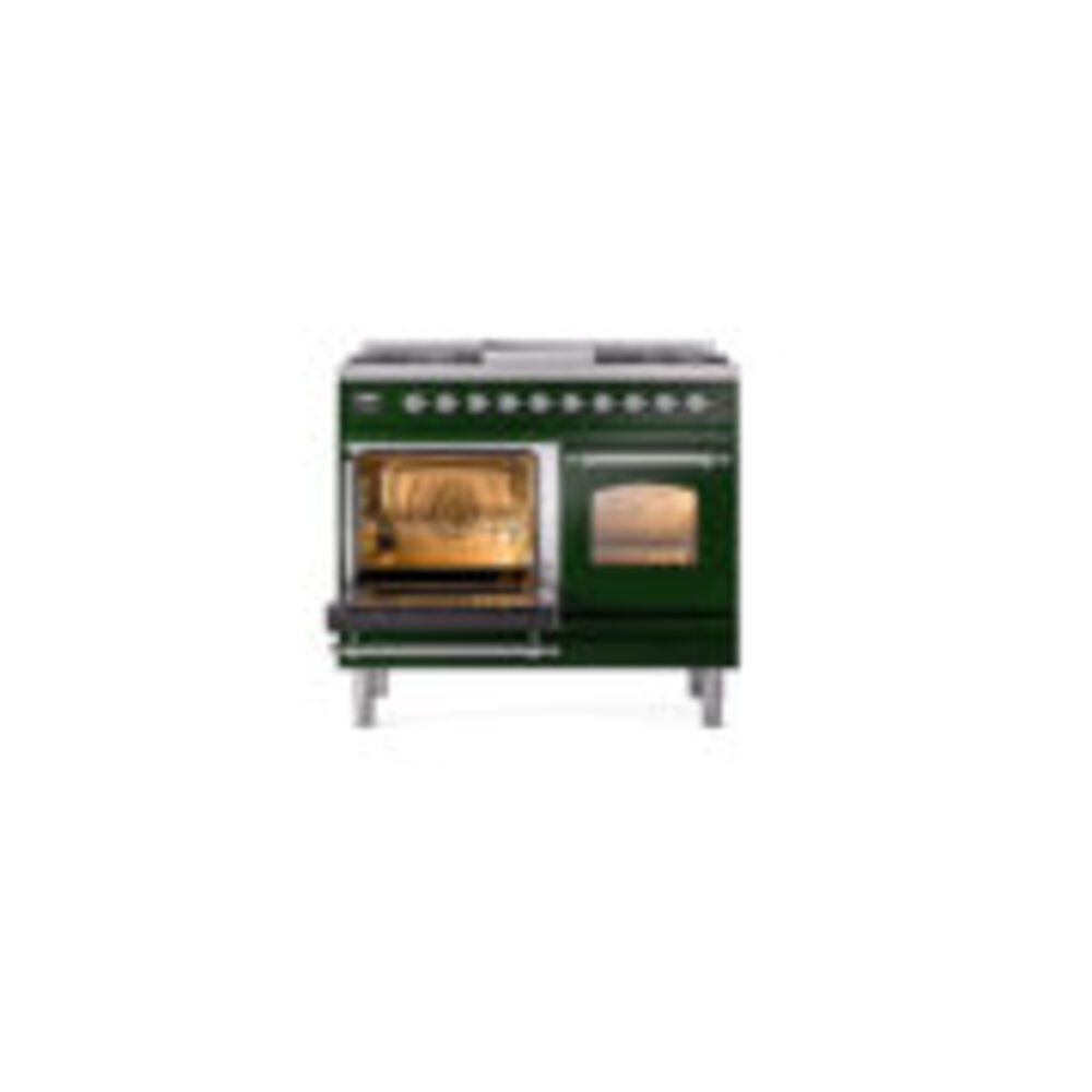 ILVE UPD40FNMPEGCLP Nostalgie II 40" Dual Fuel Range, main oven door opened