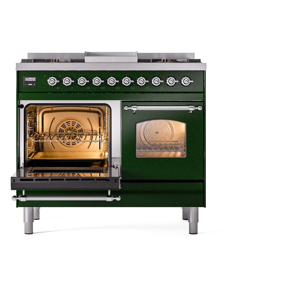 ILVE UPD40FNMPEGCLP Nostalgie II 40" Dual Fuel Range, main oven door opened