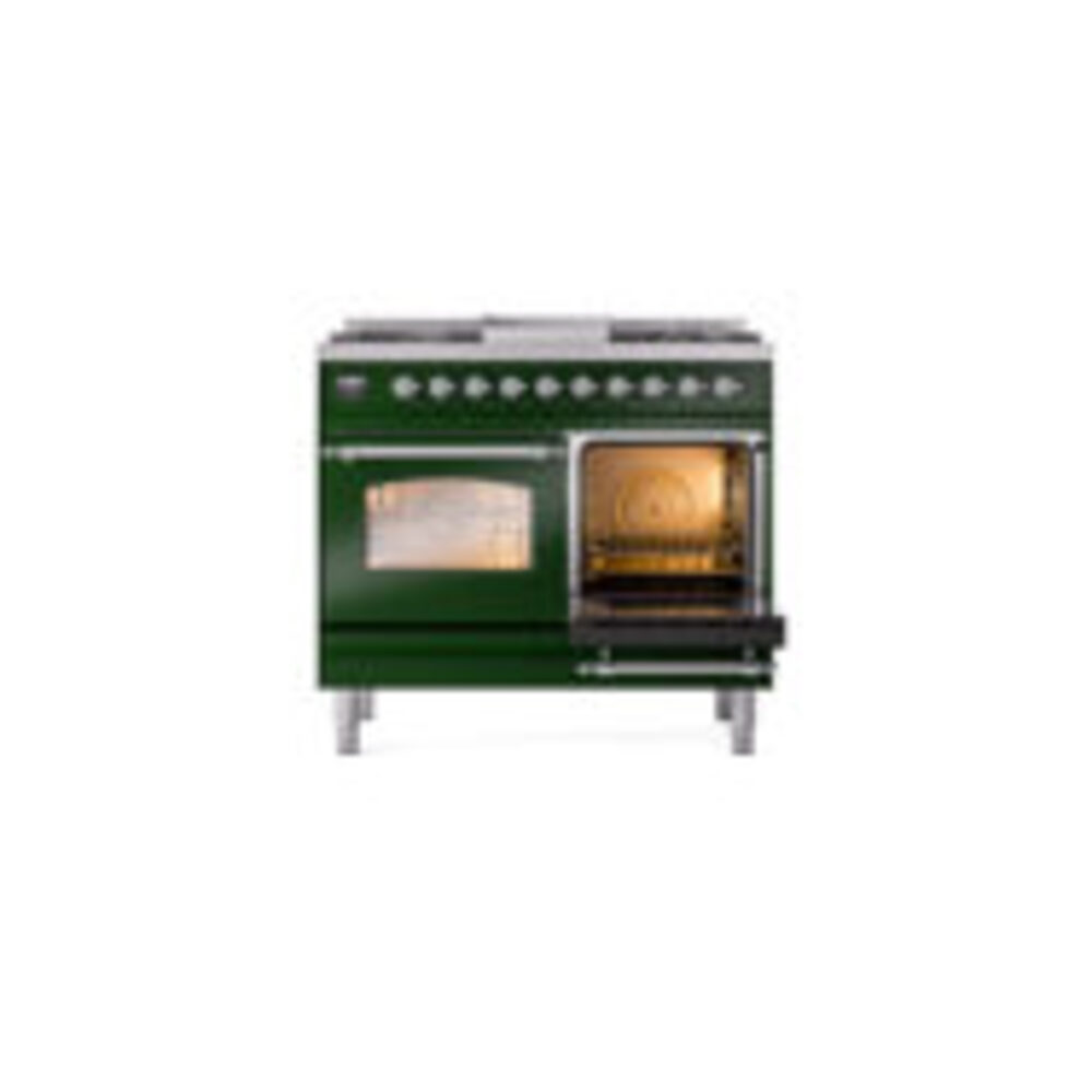 ILVE UPD40FNMPEGCLP Nostalgie II 40" Dual Fuel Range, side oven door opened