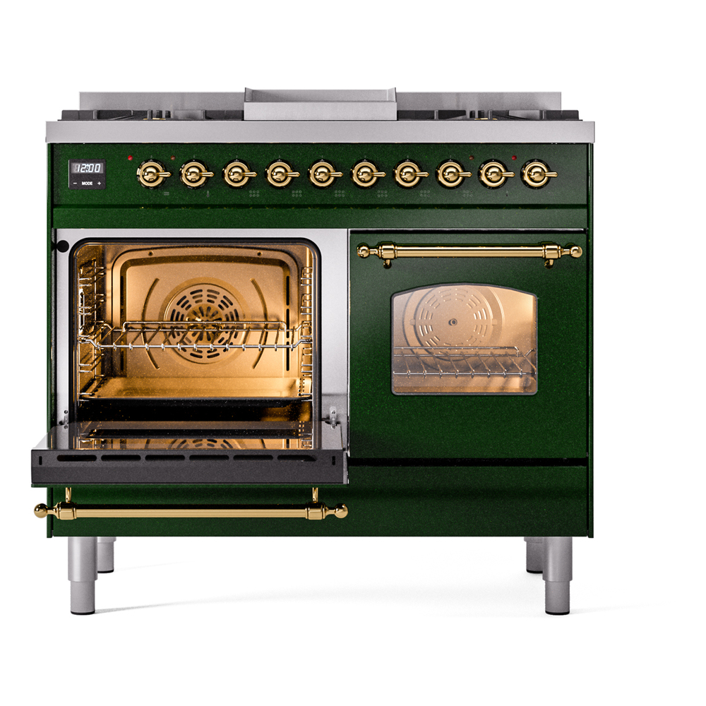 ILVE UPD40FNMPEGG Nostalgie II 40" Dual Fuel Range, main oven door opened