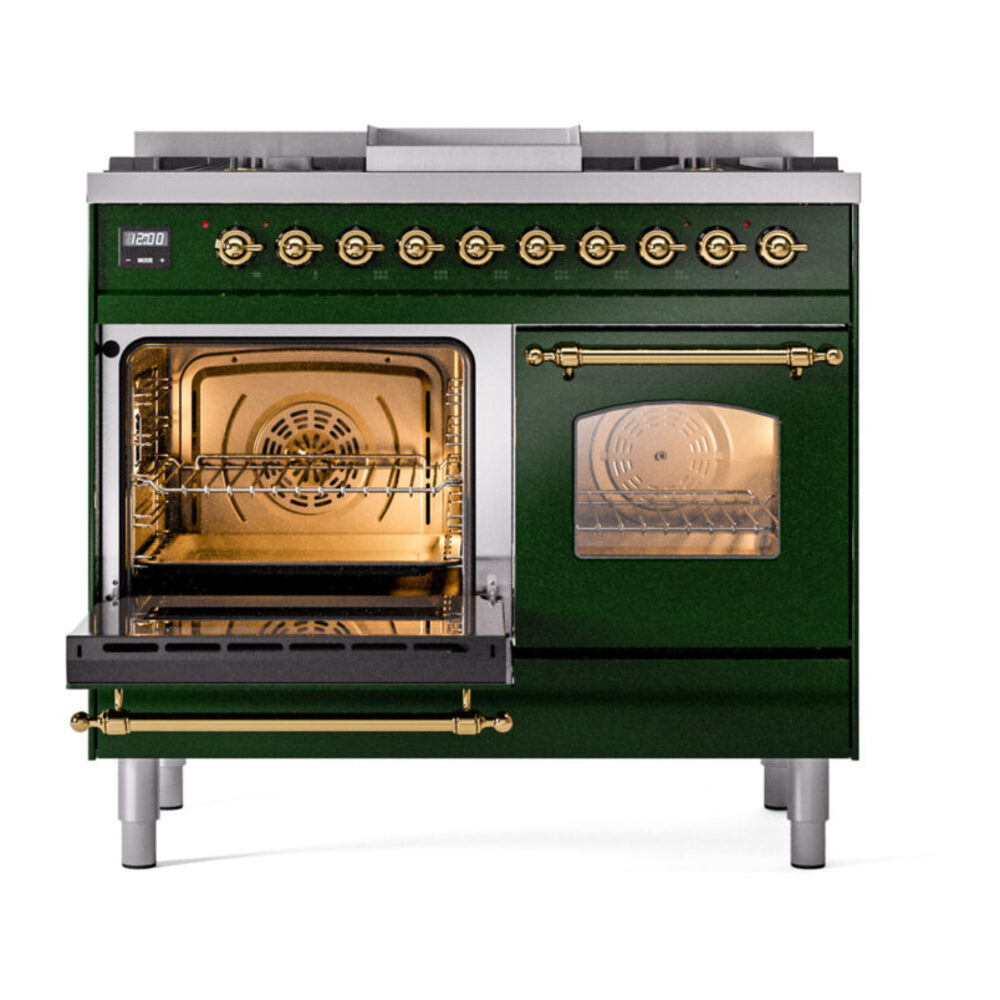 ILVE UPD40FNMPEGG Nostalgie II 40" Dual Fuel Range, main oven door opened