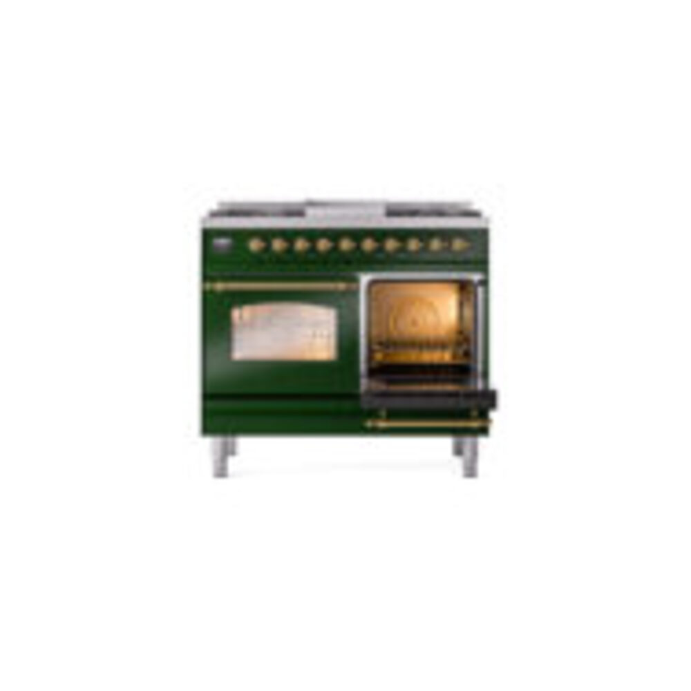ILVE UPD40FNMPEGG Nostalgie II 40" Dual Fuel Range, side oven door opened