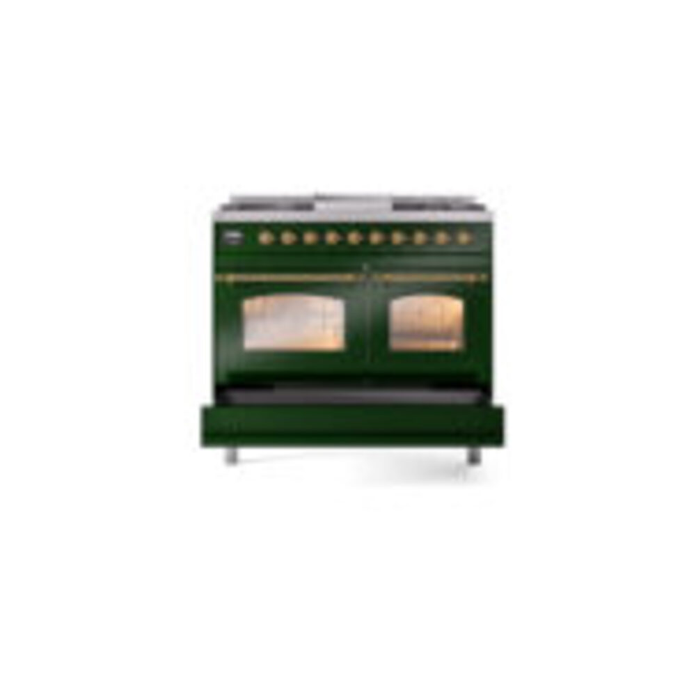 ILVE UPD40FNMPEGG Nostalgie II 40" Dual Fuel Range, drawer opened