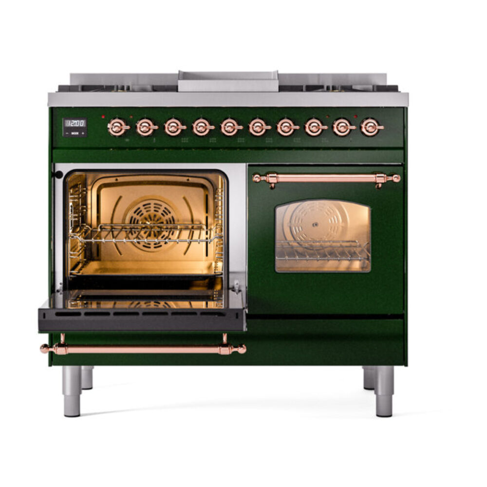 ILVE UPD40FNMPEGP Nostalgie II 40" Dual Fuel Range, main oven door opened