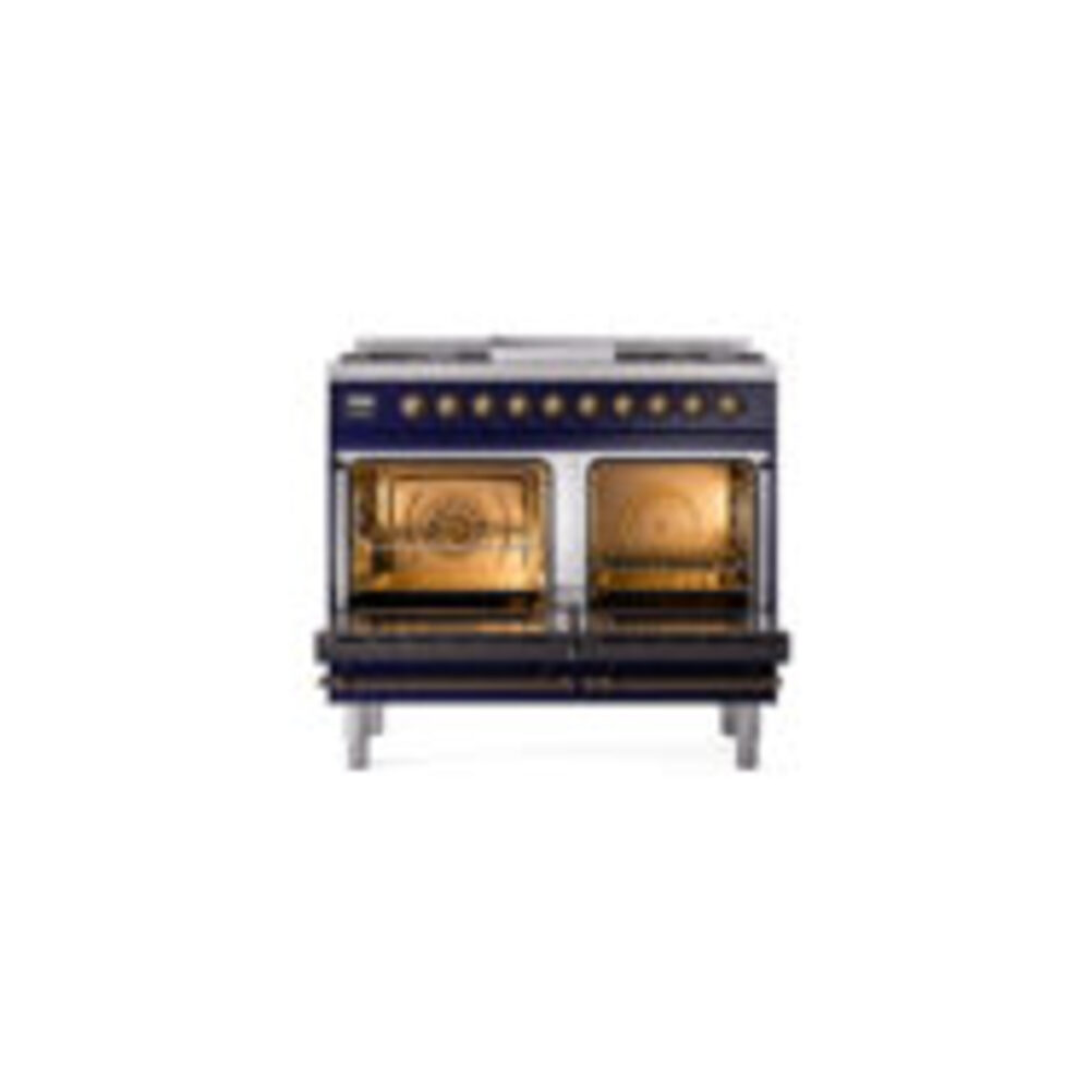 ILVE UPD40FNMPMBB Nostalgie II 40" Dual Fuel Range, oven doors opened