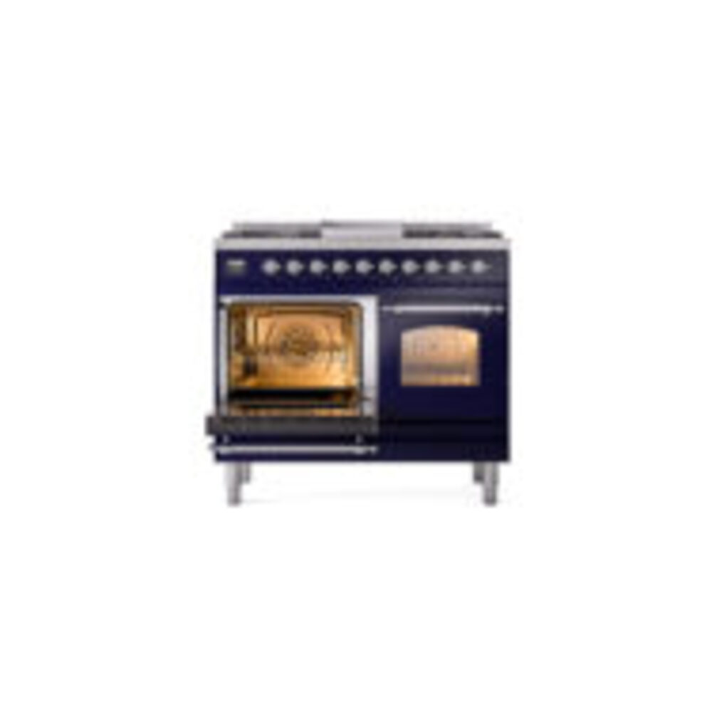 ILVE UPD40FNMPMBCLP Nostalgie II 40" Dual Fuel Range, main oven door opened