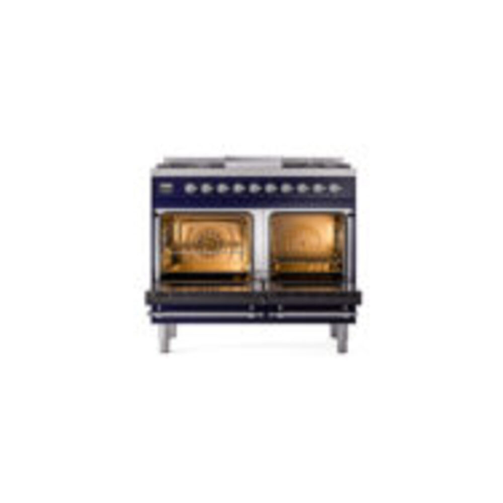 ILVE UPD40FNMPMBC Nostalgie II 40" Dual Fuel Range, oven doors opened