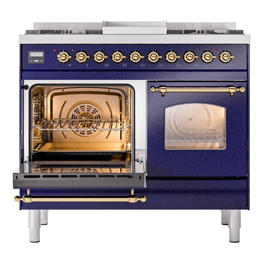 ILVE UPD40FNMPMBGLP Nostalgie II 40" Dual Fuel Range, main oven door opened