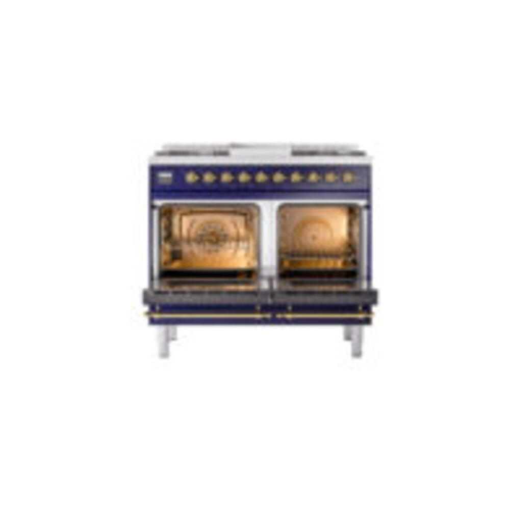 ILVE UPD40FNMPMBG Nostalgie II 40" Dual Fuel Range, oven doors opened