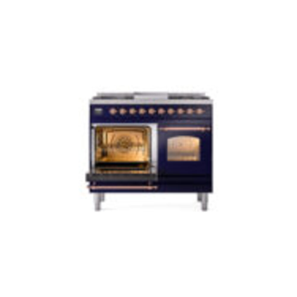 ILVE UPD40FNMPMBPLP Nostalgie II 40" Dual Fuel Range, main oven door opened