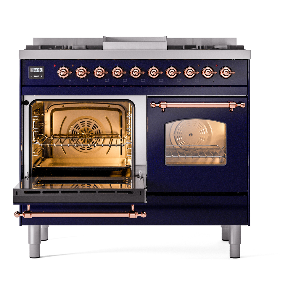 ILVE UPD40FNMPMBP Nostalgie II 40" Dual Fuel Range, main oven door opened