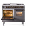 ILVE UPD40FNMPMGB Nostalgie II 40" Dual Fuel Range, main oven door opened