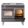 ILVE UPD40FNMPMGB Nostalgie II 40" Dual Fuel Range, side oven door opened