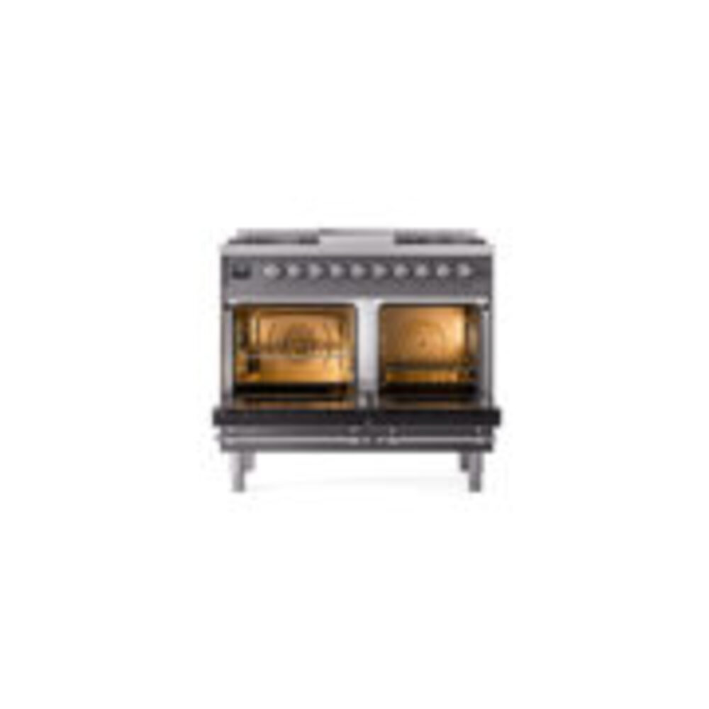 ILVE UPD40FNMPMGCLP Nostalgie II 40" Dual Fuel Range, oven doors opened