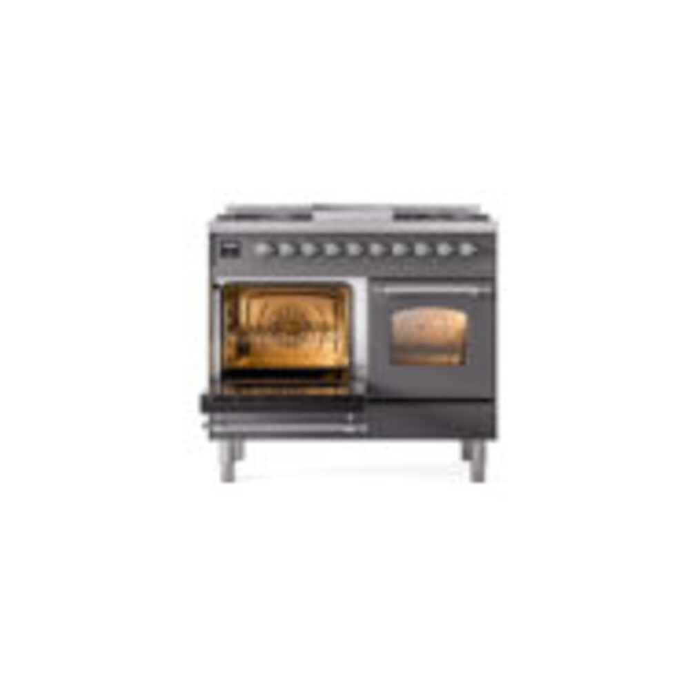 ILVE UPD40FNMPMGCLP Nostalgie II 40" Dual Fuel Range, main oven door opened