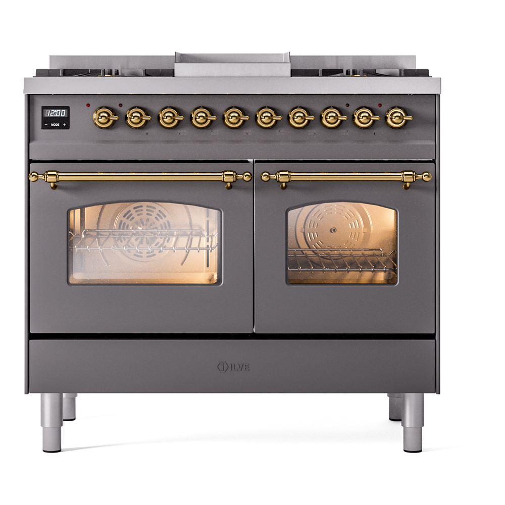 ILVE UPD40FNMPMGG Nostalgie II 40" Dual Fuel Range, front view