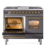 ILVE UPD40FNMPMGG Nostalgie II 40" Dual Fuel Range, main oven door opened