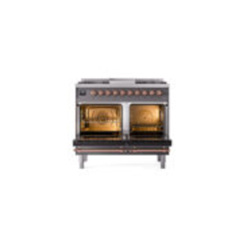 ILVE UPD40FNMPMGP Nostalgie II 40" Dual Fuel Range, oven doors opened