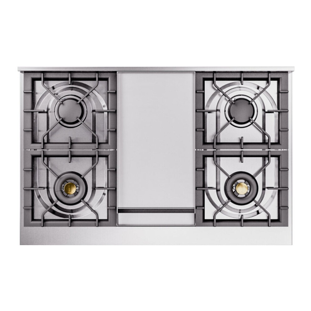ILVE UPD40FNMPMMPLP Nostalgie II 40 inch Dual Fuel Range with Double Ovens, 6 Burners and Griddle (Liquid Propane, Triple Glass Door, Mediterranean Mint, Copper) 5 ILVE UPD40FNMP Nostalgie II 40 inch Dual Fuel Range with Double Ovens, 6 Burners and Griddle