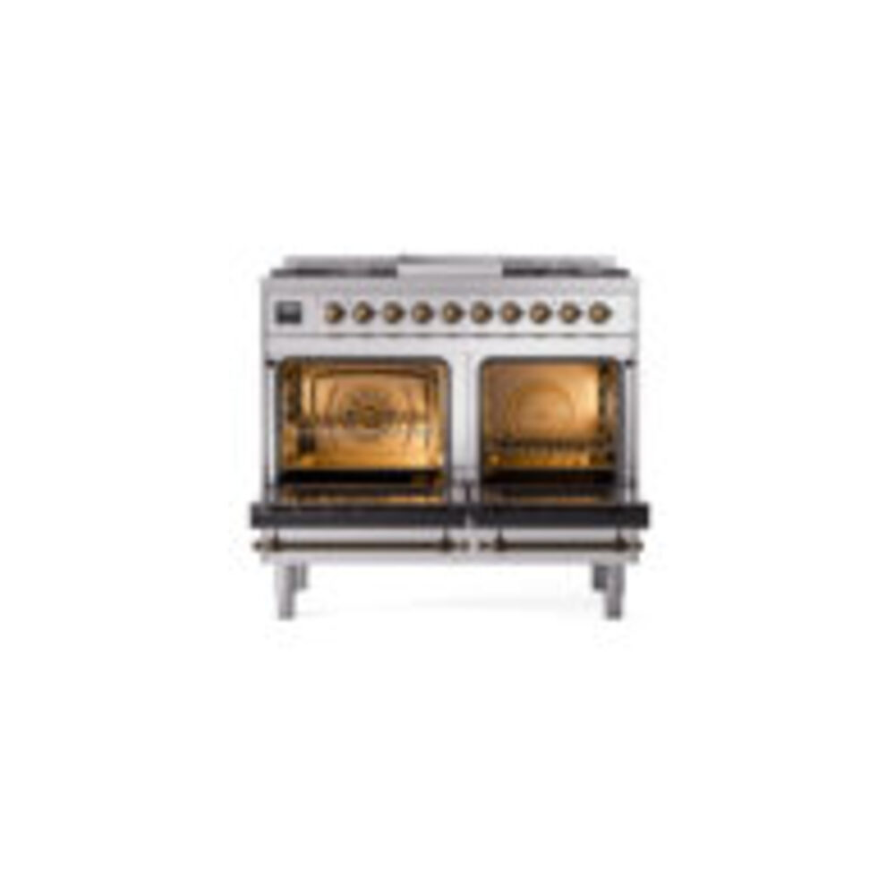 ILVE UPD40FNMPSSBLP Nostalgie II 40" Dual Fuel Range, oven doors opened