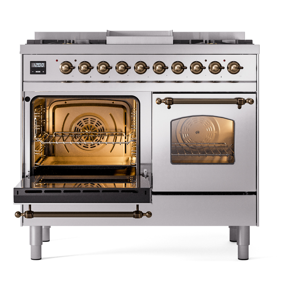 ILVE UPD40FNMPSSBLP Nostalgie II 40" Dual Fuel Range, main oven door opened