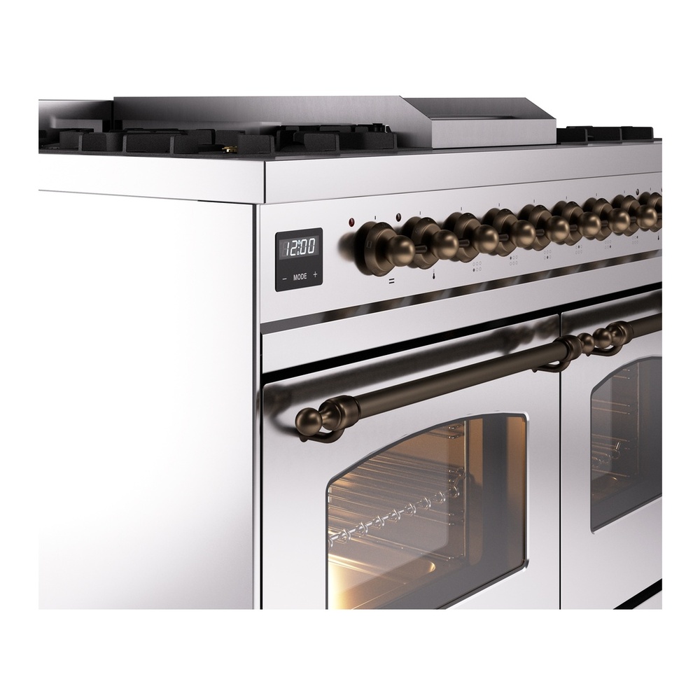 ILVE UPD40FNMPSSBLP Nostalgie II 40 inch Dual Fuel Range with Double Ovens, 6 Burners and Griddle (Liquid Propane, Triple Glass Door, Stainless Steel, Burnished) 10 ILVE UPD40FNMPSSBLP Nostalgie II 40" Dual Fuel Range, details
