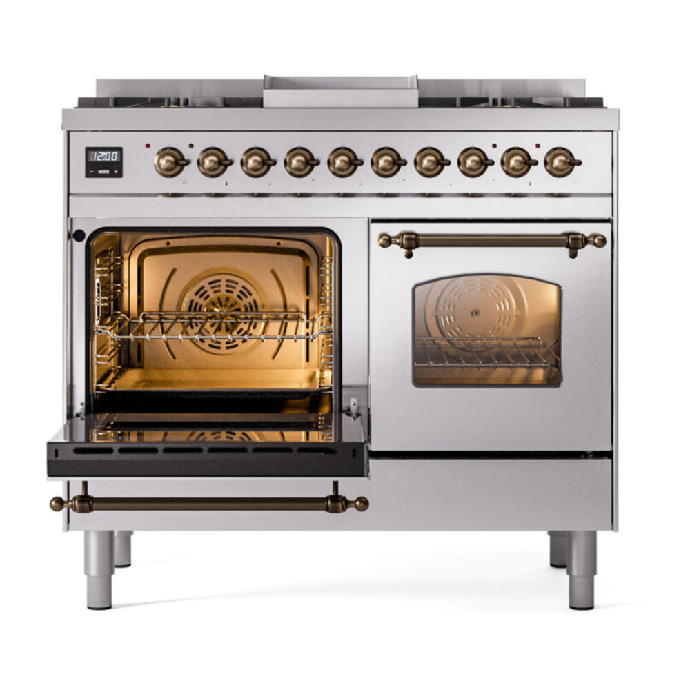ILVE UPD40FNMPSSB Nostalgie II 40" Dual Fuel Range, main oven door opened
