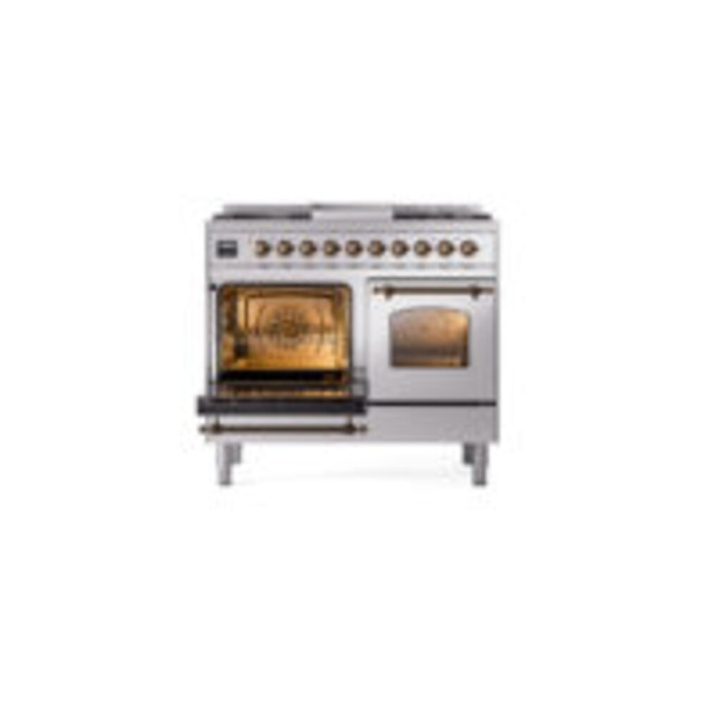 ILVE UPD40FNMPSSB Nostalgie II 40" Dual Fuel Range, main oven door opened