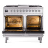 ILVE UPD40FNMPSSC Nostalgie II 40" Dual Fuel Range, oven doors opened
