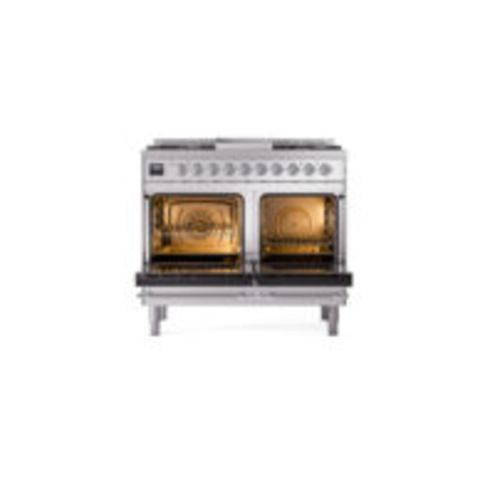 ILVE UPD40FNMPSSC Nostalgie II 40" Dual Fuel Range, oven doors opened