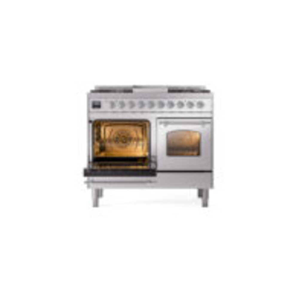 ILVE UPD40FNMPSSC Nostalgie II 40" Dual Fuel Range, main oven door opened