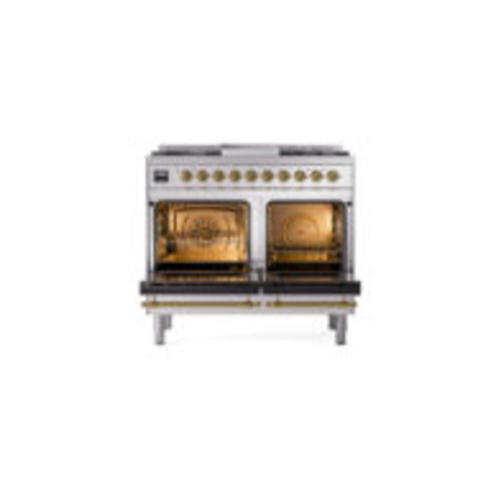 ILVE UPD40FNMPSSG Nostalgie II 40" Dual Fuel Range, oven doors opened