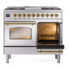 ILVE UPD40FNMPSSG Nostalgie II 40" Dual Fuel Range, side oven door opened
