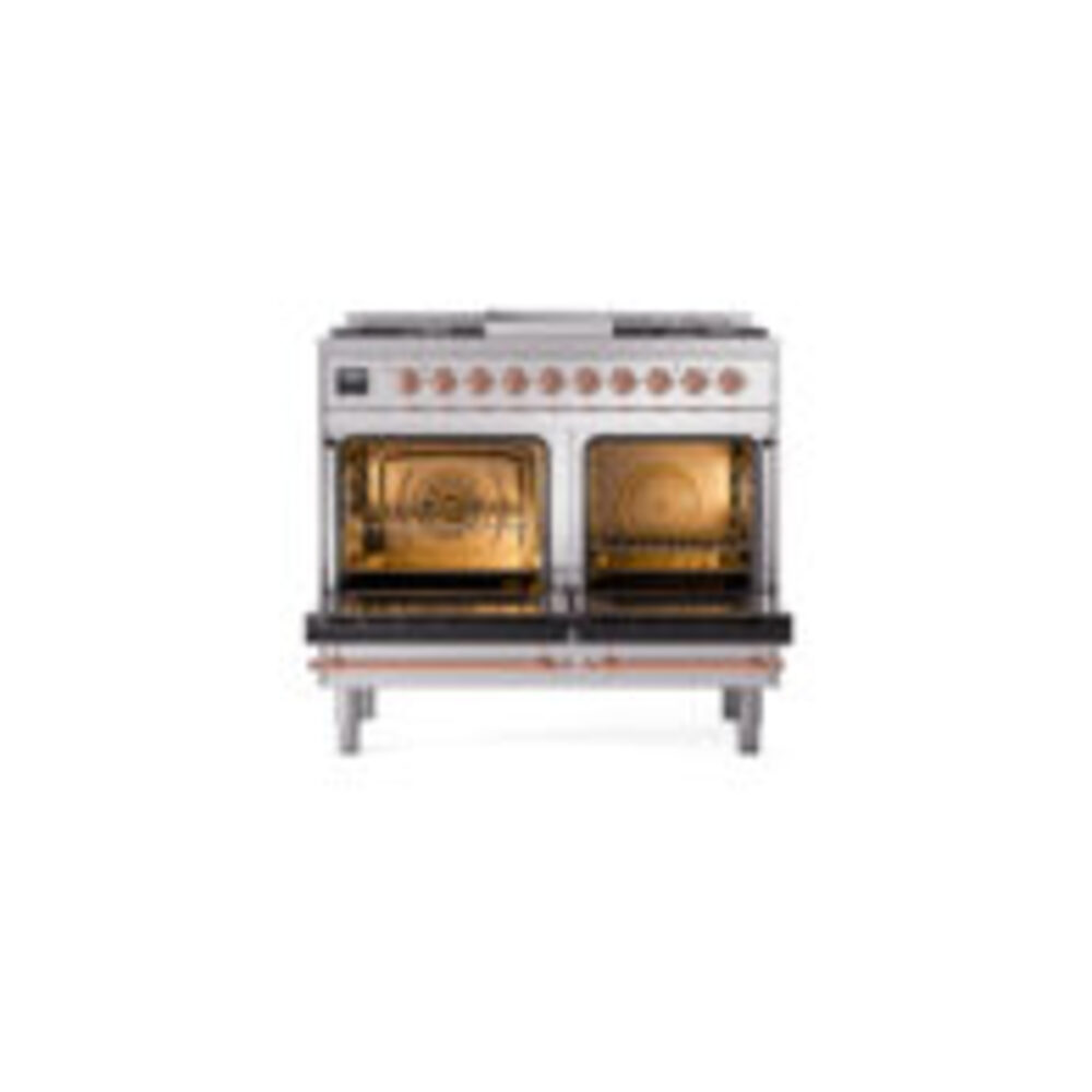 ILVE UPD40FNMPSSPLP Nostalgie II 40" Dual Fuel Range, oven doors opened