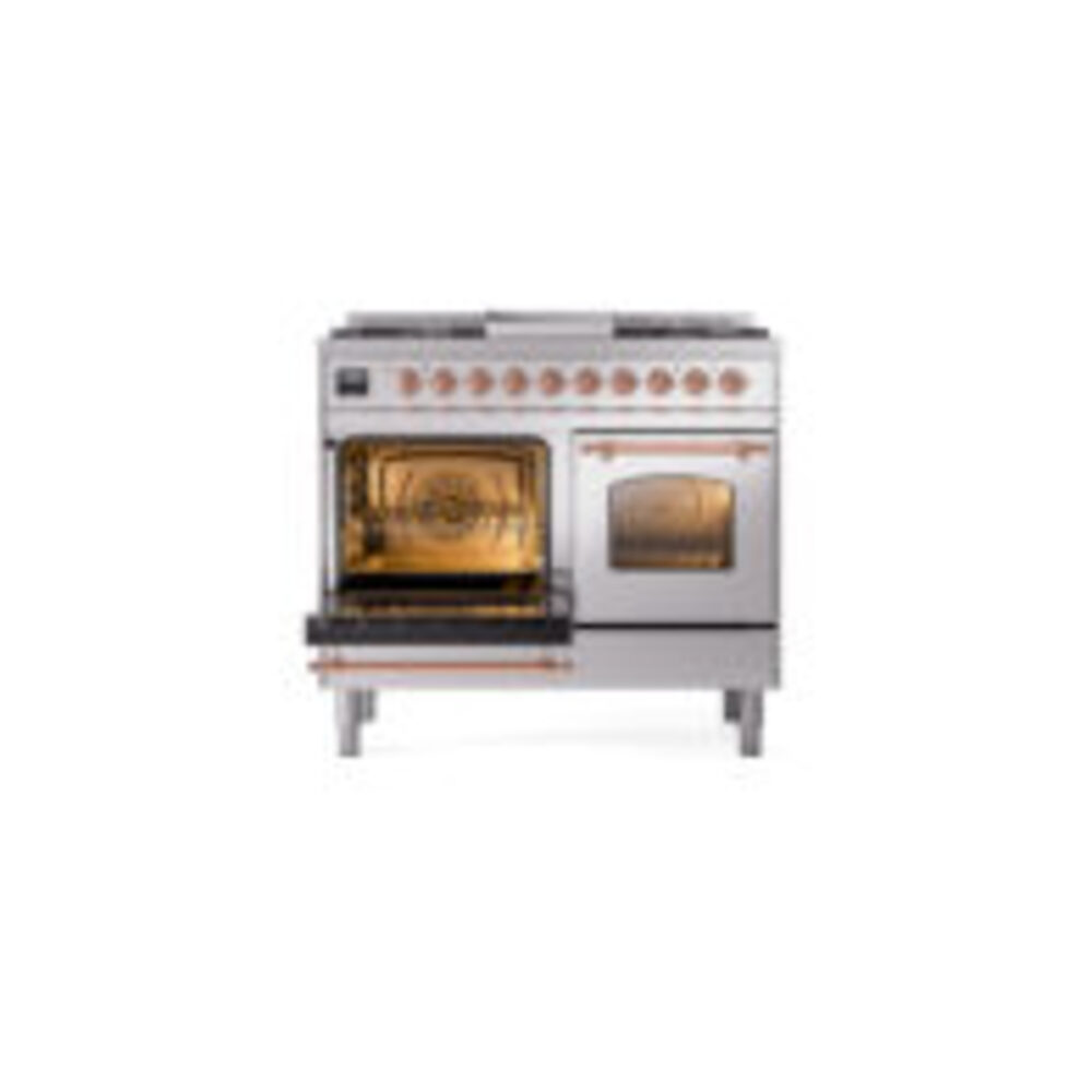 ILVE UPD40FNMPSSPLP Nostalgie II 40" Dual Fuel Range, main oven door opened