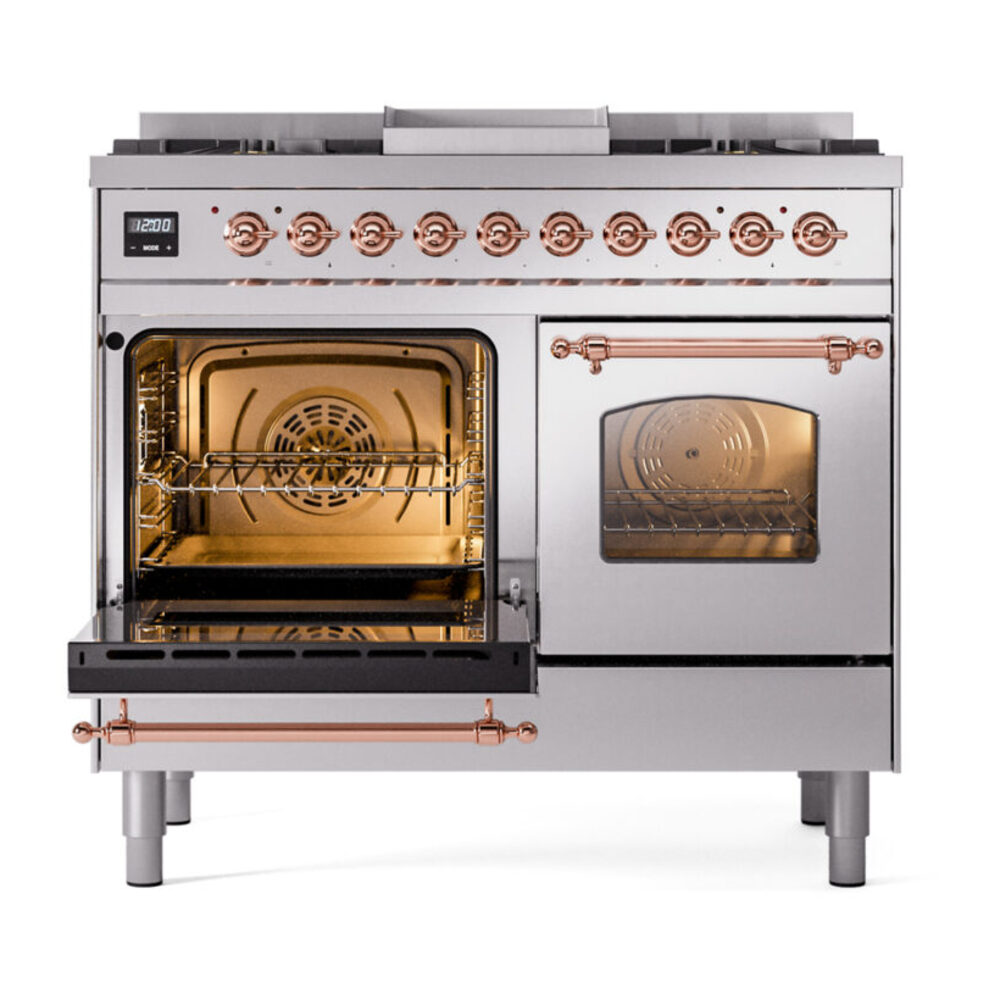 ILVE UPD40FNMPSSP Nostalgie II 40" Dual Fuel Range, main oven door opened