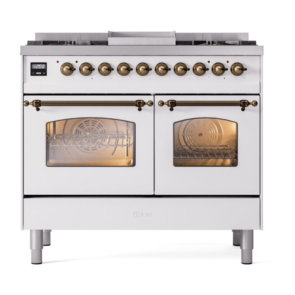 ILVE UPD40FNMPWHBLP Nostalgie II 40" Dual Fuel Range, front view