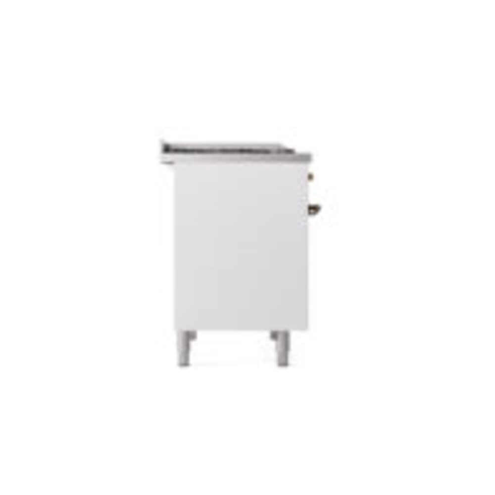 ILVE UPD40FNMPWHBLP Nostalgie II 40" Dual Fuel Range, left side view