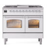 ILVE UPD40FNMPWHCLP Nostalgie II 40" Dual Fuel Range, front view