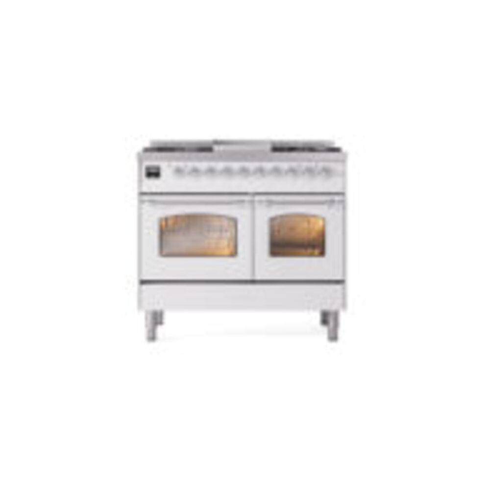 ILVE UPD40FNMPWHCLP Nostalgie II 40" Dual Fuel Range, front view