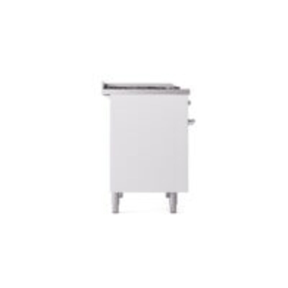 ILVE UPD40FNMPWHCLP Nostalgie II 40" Dual Fuel Range, left side view